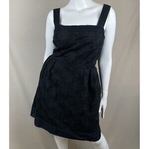 Donna Morgan Cotton Eyelet Midi Dress Women’s 20W Black Festival Cottagecore